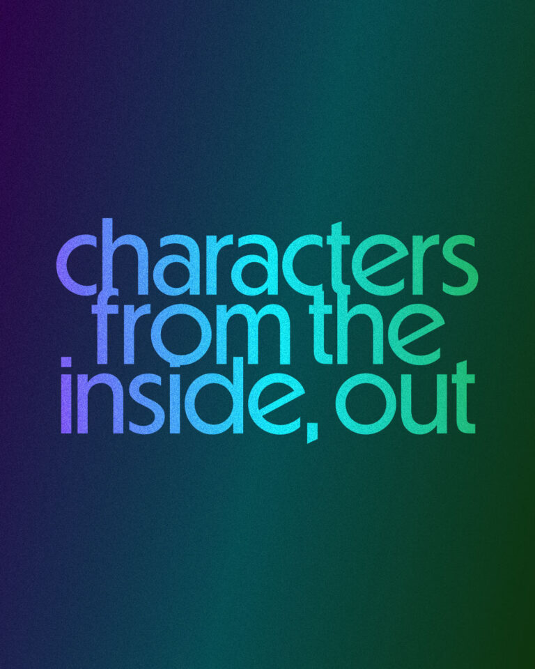 Characters From Inside Out text on colourful background